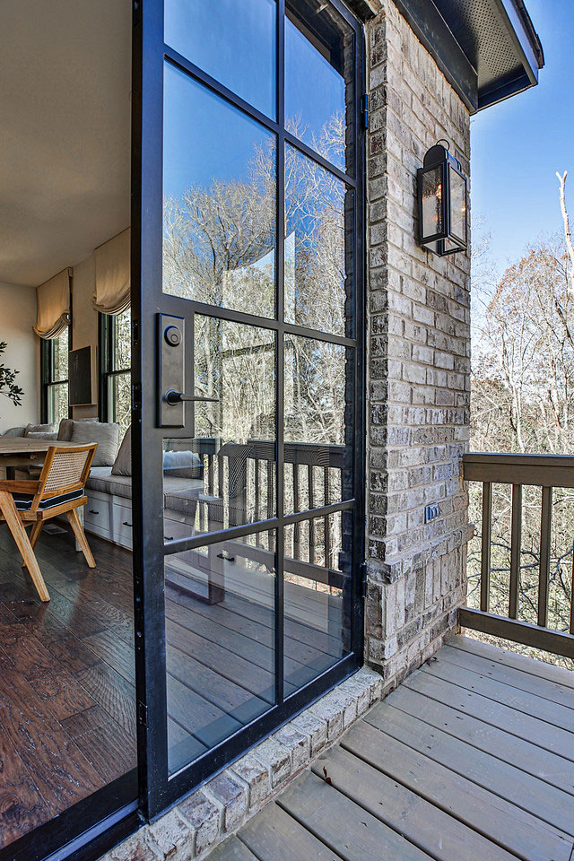 Exterior second floor patio bricking